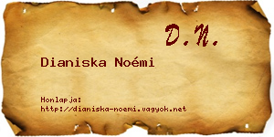 Dianiska Noémi névjegykártya